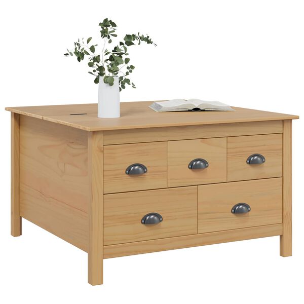 vidaXL S&oacute;fabor&eth; Hunangsbr&uacute;nn 79.5 x 79.5 x 49 cm &THORN;&eacute;tt furutr&eacute;