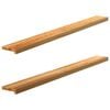 vidaXL gluggasyllur 2 stk lj&oacute;sbr&uacute;nt 160x15x2 cm gegnheilvi&eth;ar eik