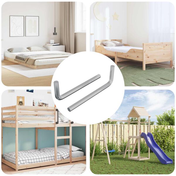 vidaXL Hex lyklasett 2 pcs Silfur 32 x 86 mm St&aacute;l