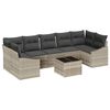 vidaXL S&oacute;fasett me&eth; p&uacute;&eth;i me&eth; kodda Lj&oacute;sgr&aacute;r 55 x 55 x 37 cm p&oacute;l&yacute;rattan