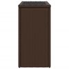 vidaXL garðborð með glerplötu Brún 58x27,5x55 cm Poly Rattan
