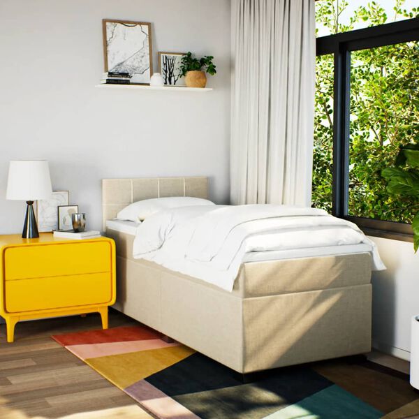 vidaXL H&oacute;lfa&eth; Springr&uacute;m me&eth; D&yacute;nu Rj&oacute;ma 90x190 cm Tauefni