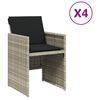 vidaXL Gar&eth;st&oacute;lar me&eth; Sessum 4 stk. Lj&oacute;sgr&aacute; P&oacute;l&yacute;rattan