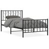 vidaXL R&uacute;mgrind &uacute;r M&aacute;lmi me&eth; H&ouml;fu&eth;gafli & F&oacute;tagafli Sv&ouml;rt 100x190 cm
