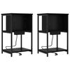 vidaXL Noat&ouml;flu sk&aacute;pur 2 pcs Svartur Eik 38 x 31 x 61 cm