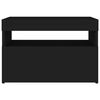 vidaXL N&aacute;ttbor&eth; me&eth; LED Lj&oacute;sum 2stk Svartur 60x35x40cm Samsettur Vi&eth;ur