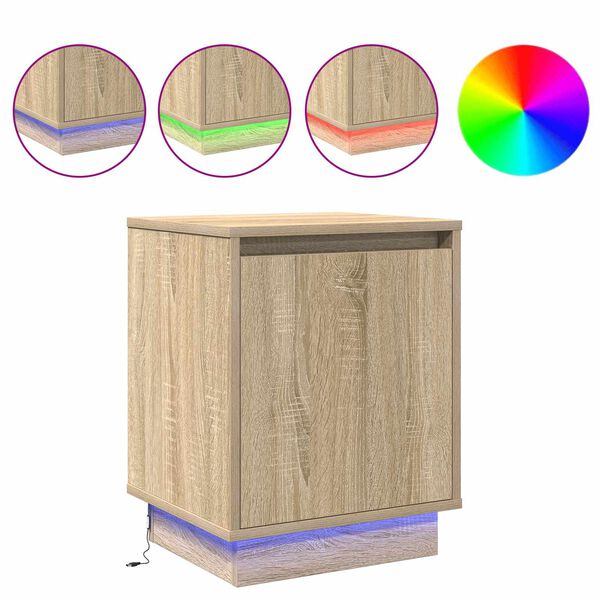 vidaXL Noat&ouml;flu sk&aacute;pur Sonoma Eik 39 x 34,5 x 50 cm Samsettur vi&eth;ur