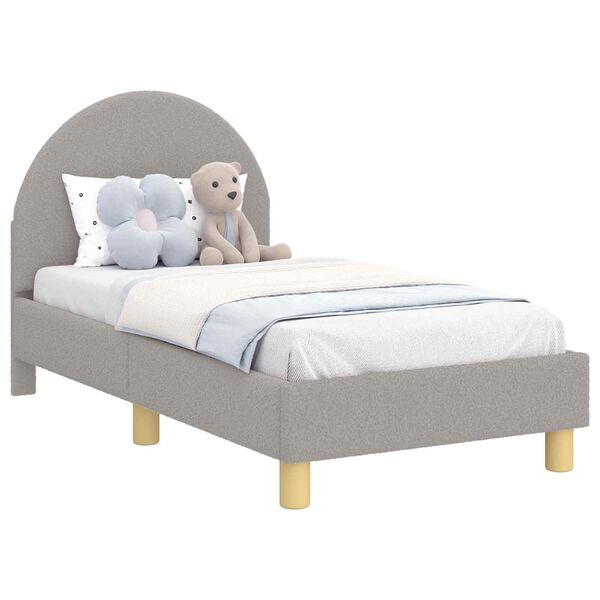 vidaXL R&uacute;mrammi fyrir litla krakka me&eth; h&ouml;f&eth;ahimni Lj&oacute;sgr&aacute;r 70 x 140 cm