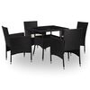 vidaXL H&uacute;sgagna sett 5 pcs Svartur