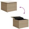 vidaXL S&oacute;fasett me&eth; p&uacute;&eth;i me&eth; geymslu 8 pcs Beige og krem p&oacute;l&yacute;rattan