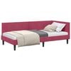 vidaXL Hornr&uacute;m ramma me&eth; h&ouml;fu&eth;gafl V&iacute;nrau&eth;ur 90 cm x 200 cm Flauel