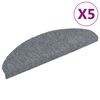 vidaXL Stigamottur sj&aacute;lfl&iacute;mandi 5 stk 65x21x4 cm lj&oacute;sgr&aacute;r h&aacute;lfhringlaga st&oacute;rar