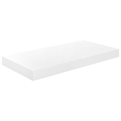 vidaXL Vegghengdar Hillur 2 stk. Háglans Hvítar 50x23x3,8 cm MDF