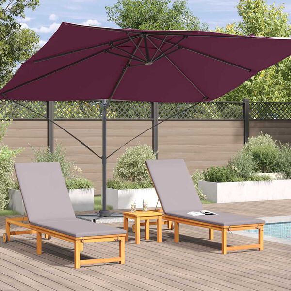vidaXL Cantilever Roma Parasol Rautt og svart 352 x 251 x 260 cm