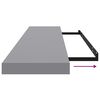 vidaXL Vegghengdar Hillur 2 stk. Gr&aacute;ar 120x23,5x3,8 cm MDF