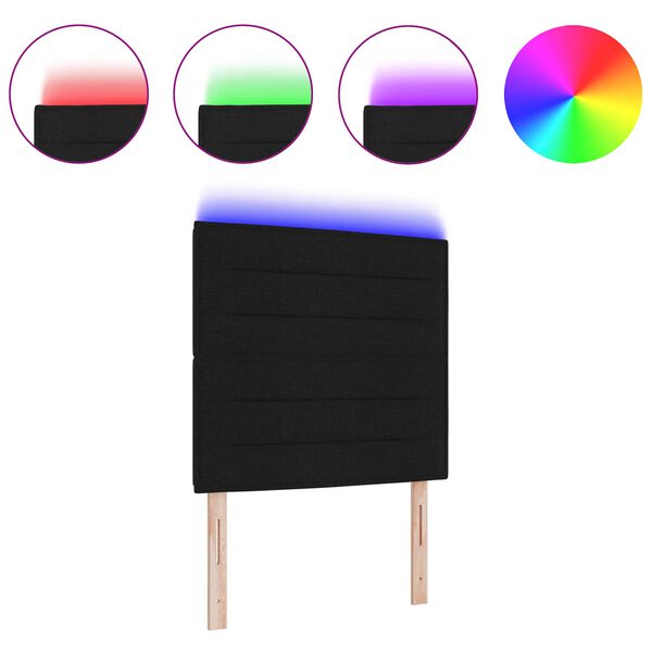 vidaXL LED h&ouml;fu&eth; Me&eth; LED r&aelig;ma lj&oacute;sum Svartur 100 cm P&oacute;l&yacute;ester