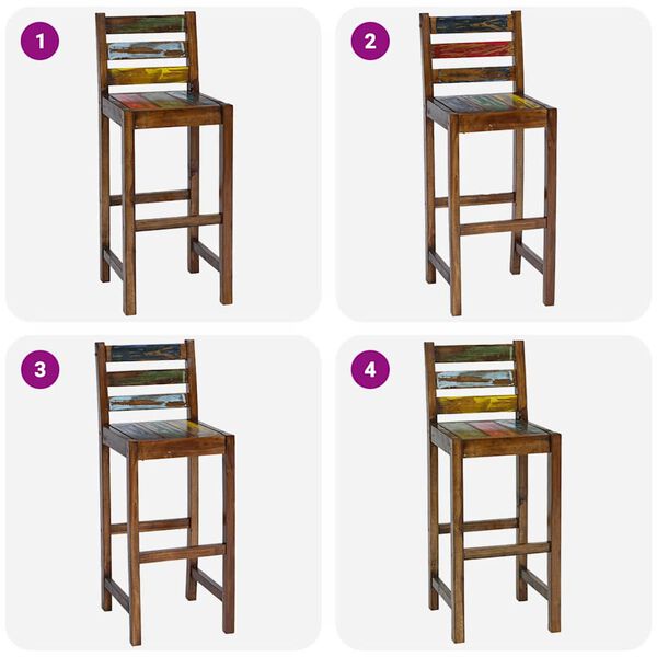 vidaXL Barst&oacute;lar 2 stk. Gegnheill Endurn&yacute;ttur Vi&eth;ur