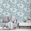 DUTCH WALLCOVERINGS Veggfóður Monstera Lauf Blátt