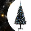 vidaXL J&oacute;latr&eacute; me&eth; 150 LED me&eth; standi Svartur 150 cm PVC
