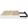 vidaXL Vegghengdar Hillur 2 stk. Eikarlitur & Hv&iacute;tur 40x23x3,8cm MDF
