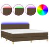 vidaXL H&oacute;lfa&eth; Springr&uacute;m me&eth; D&yacute;nu&LED D&ouml;kkbr&uacute;nn 180x200cm Tauefni