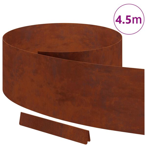 vidaXL Gar&eth;ja&eth;ar Rusty 450 x 0.05 x 15 cm Ve&eth;ra&eth; st&aacute;l