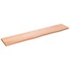 vidaXL Vegghilla Lj&oacute;sbr&uacute;n 100x20x2 cm Me&eth;h&ouml;ndlu&eth; Gegnheil Eik
