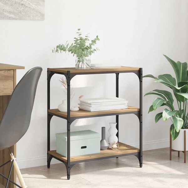 vidaXL B&oacute;kask&aacute;pur handverkseik 60 x 33 x 70,5 cm Virka&eth; tr&eacute; og j&aacute;rn