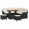 vidaXL Gar&eth;s&oacute;fa sett me&eth; p&uacute;&eth;i 8 pcs Svartur p&oacute;l&yacute;rattan