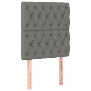 vidaXL H&ouml;fu&eth;gafl d&ouml;kkgr&aacute;r 80x7x118/128 cm &uacute;r efni