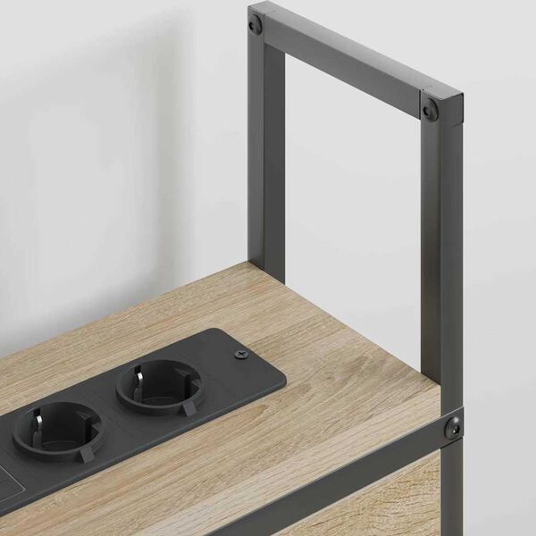 vidaXL Geymsluhefu me&eth; hle&eth;slust&ouml;&eth; Sonoma eikarlitur 143 x 15 x 98 cm