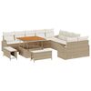 vidaXL Gar&eth;s&oacute;fa sett me&eth; p&uacute;&eth;i 13 pcs Drapplita&eth;ur p&oacute;l&yacute;rattan