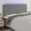 vidaXL LED h&ouml;fu&eth;gafl D&ouml;kkgr&aacute;tt 160x5x118/128 cm Efni