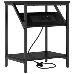 vidaXL Noat&ouml;flu sk&aacute;pur Svartur Eik 38 x 30 x 48 cm Samsettur vi&eth;ur