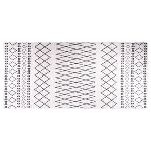 vidaXL Gólfmotta Þvottheld 80x300 cm Svört og Hvítt Stöm