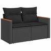 vidaXL 9 stykki gar&eth;s&oacute;fasett me&eth; p&uacute;&eth;um Black Poly Rattan Acacia