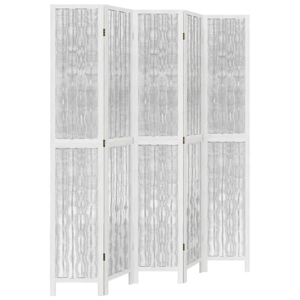 vidaXL Skilr&uacute;m 5 &THORN;il Hv&iacute;tur Gegnheill Paulowniavi&eth;ur