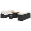 vidaXL Gar&eth;s&oacute;fa sett 11 pcs Svartur p&oacute;l&yacute;rattan