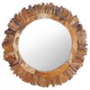 vidaXL Veggspegill 60 cm Tekkvi&eth;ur Hringlaga