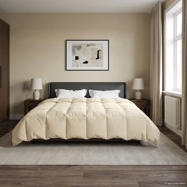 vidaXL Vetrar s&aelig;ng S&iacute;&eth;la&eth; Rj&oacute;malitur 240 x 260 cm M&iacute;kr&oacute;f&iacute;ber