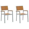 vidaXL H&aelig;gt a&eth; ra&eth;a st&oacute;l 2 pcs Br&uacute;nn 56 x 57 x 87 cm Hrein akas&iacute;utr&eacute;