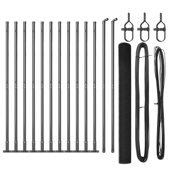 vidaXL Gir&eth;ingarp&oacute;stur Gr&aacute;r 25 x 1,4 m (12 x 12 mm net) St&aacute;l og PVC