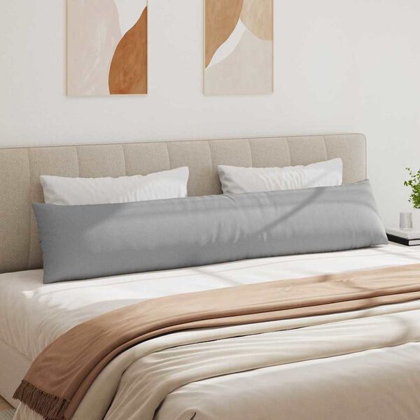 vidaXL Sófapúðar 2 pcs Skýja grátt 200 x 40 cm dúkur