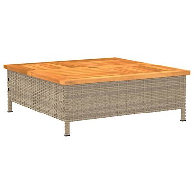 vidaXL Sólhlífarstandshlíf 70x70x25 cm Drapplituð Pólýrattan og Akasía