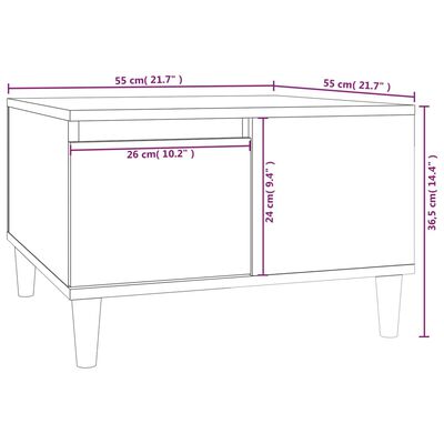 vidaXL Sófaborð Svartur 55x55x36,5 cm Samsettur Viður