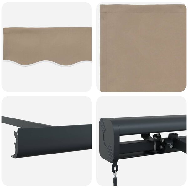 vidaXL Hægt að draga saman skyggni Drapplitaður 300 x 250 cm