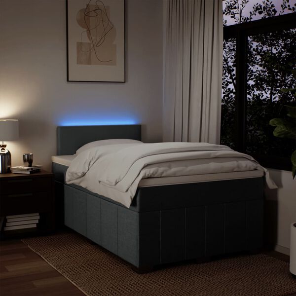 vidaXL H&oacute;lfa&eth; Springr&uacute;m D&ouml;kkgr&aacute;tt 120x190 cm Tauefni