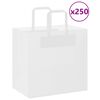 vidaXL Papp&iacute;rspokar 250 stk me&eth; Handf&ouml;ngum Hv&iacute;tir 26x17x25 cm