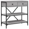 vidaXL Veggbor&eth; Gr&aacute;tt Sonoma 75x34,5x75 cm Samsettur Vi&eth;ur