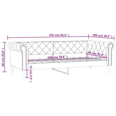 vidaXL Svefnsófi Rjómahvítur 90x200 cm Gervileður